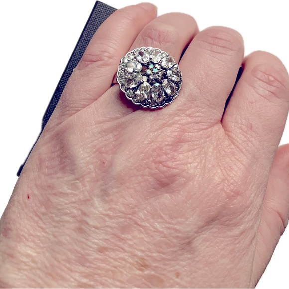 Cookie Lee Jewelry - 🔮 Genuine Crystal Adjustable Silver Tone Ring by Cookie Lee